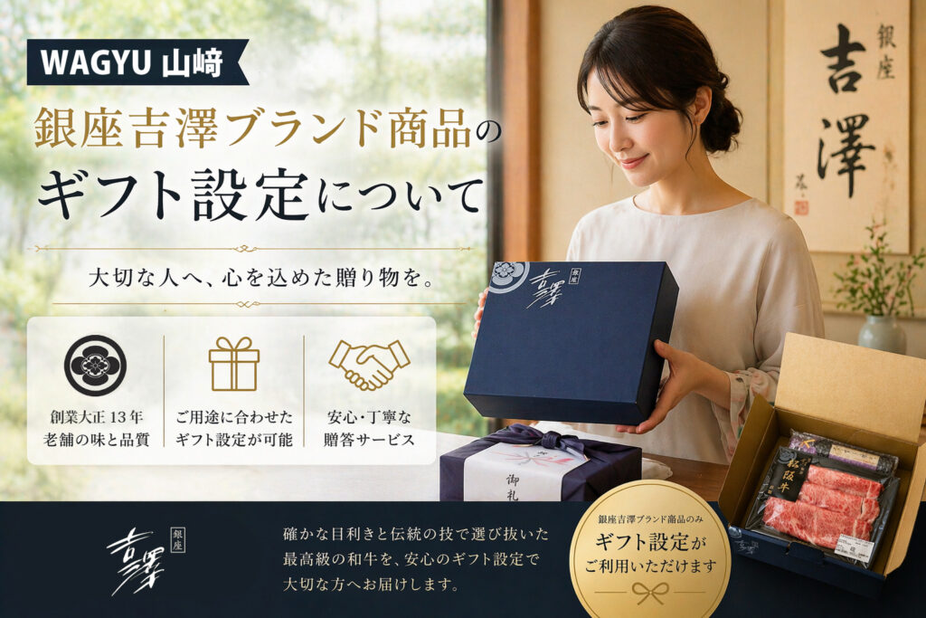 銀座吉澤ブランドのギフト設定について